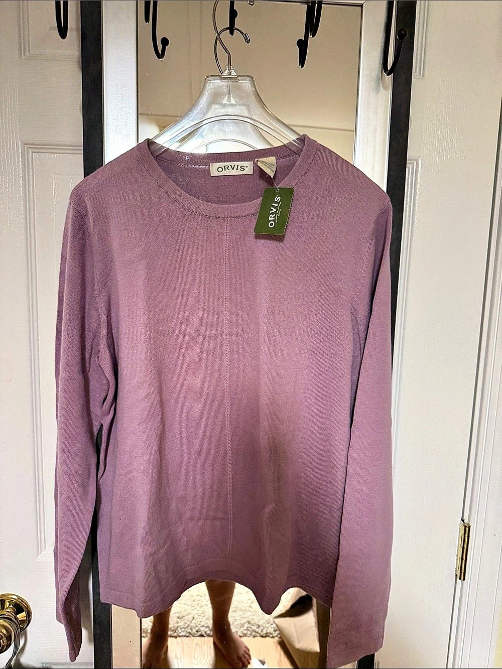 Orvis Cotton Cashmere Crewneck in Purple Size Medium NWT
